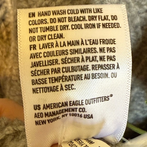 Grey Wool Cashmere Fishermans Knit Cardigan New Size Large AE77 Premium - Picture 9 of 9